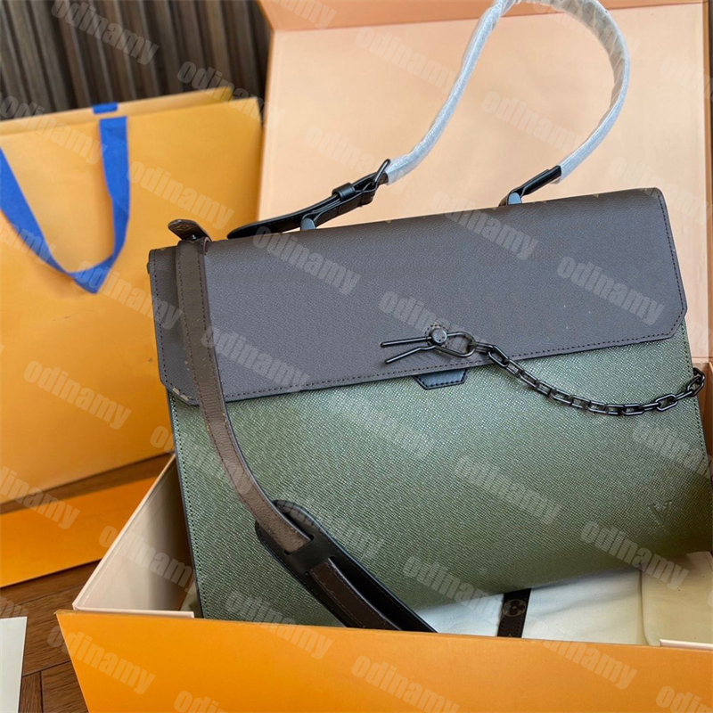 

Luxury Unisex Leather Briefcase Designer Laptop Bag For Men Women One Shoulder Hobo Bags 38cm Fashion Handbag, Box