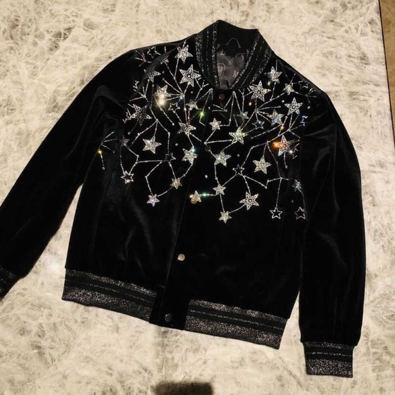 

High version Slp mens baseball jacket Y diamond embroidered velvet coat saint designer jackets men women casual suit oversize sportswear, Slp-1