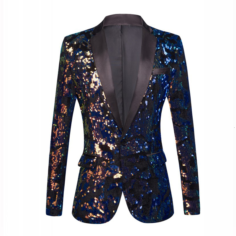 

Men's Suits Blazers Men Shawl Lapel Designs Plus Sequins Jacket DJ Club Stage Singer Clothes Nightclub Wedding Party 221201, Black
