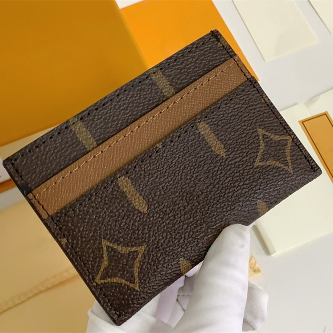 

Luxury Designer Card Holder Wallet Genuine Leather Coin Purse Fashion Woman Print Purses Mans Credit Cards Wallet Bag Travel Documents Passport Holders, Black[l]