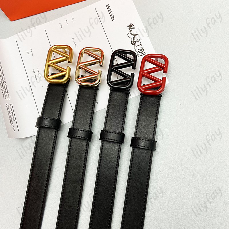 

Fashion Genuine Leather Belts Designer Belt Cowskin Waistbands Luxury Gold Red Smooth Buckle Belt Mens V Waistband Width 2.5cm 4 Colors