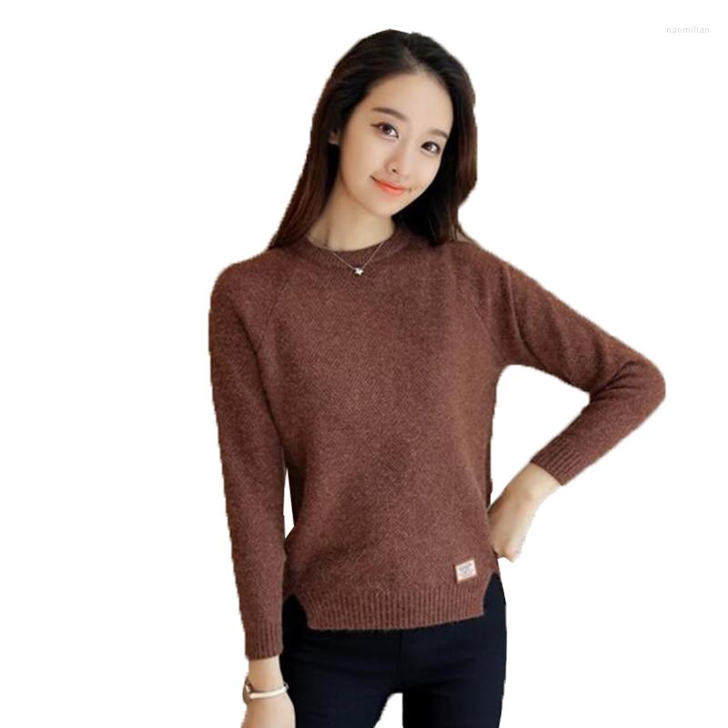 

Women' Sweaters Women' Sweater Pullover Autumn Round Neck Casual Jumper Female Winter Knitted Bottoming Shirt Women Top B122, Brown
