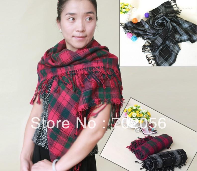 

Scarves Square Plaid Checker Shawl Wrap Poncho Stole 110 110m Mixed Color 12pcs/lot #3063