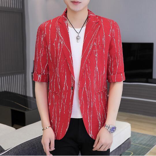 

Men's Suits Blazers mens thin Casual Slim Fit Suit Coat blazer Middle-sleeved Thin Top 221201