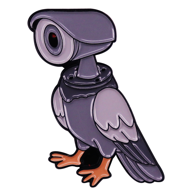 

Birds Aren't Real Enamel Pin Spies Conspiracy Brooch Funny Bird Watcher Pigeon Badge Best Friend Gift, As picture