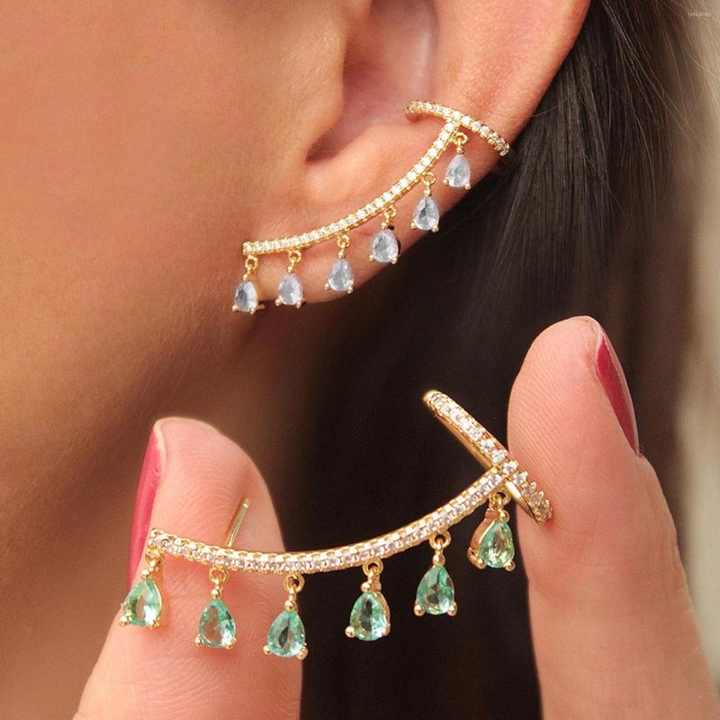 

Backs Earrings Fashion Water Drop Tassel Alloy Material Women Creative Ear Clip Female Birthday Party Gift