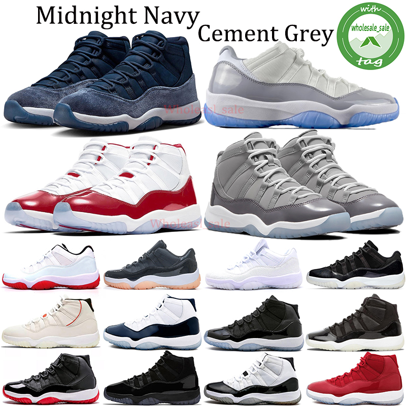 

2023 New Designer Cement Grey 11 Basketball Shoes Royal 11s Jumpman 72-10 Cherry Cool Grey Midnight Navy High Low Sneakers Mens Womens Trainers, Gym red 36-47