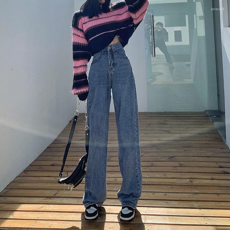 

Women' Jeans Vintage Clothes Streetwear Denim Straight Leg Korean Fashion Women 2022 Woman High Waist Women' Pants Baggy Y2k Clothing, Black