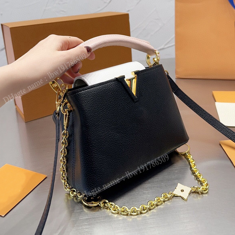 

2022 Ladies Designer Bags Capucines Fashion shoulder Women Handbags Real Leather Chain Lady Totes Bag Long strap Female Quality Crossbody Handbag, 20cm
