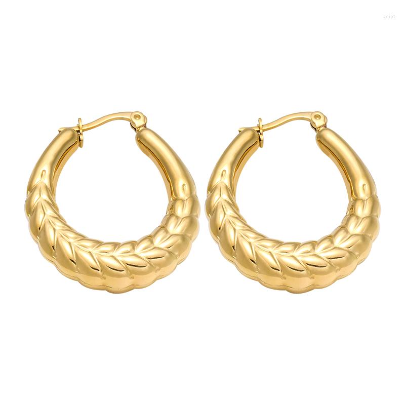 

Hoop Earrings C Shape For Women Niche Design 18k Gold Female Stylish Stainless Steel Jewelry 2022