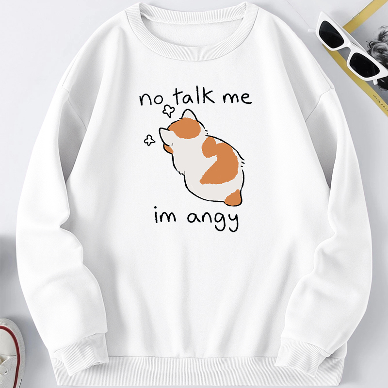 

Mens Hoodies Sweatshirts No Talk Me Im Angy Hoodie Anime Sweatshirt Korean Style Trapstar Crewneck Spring Autumn Pullover Men Jumper 221202, Solid black