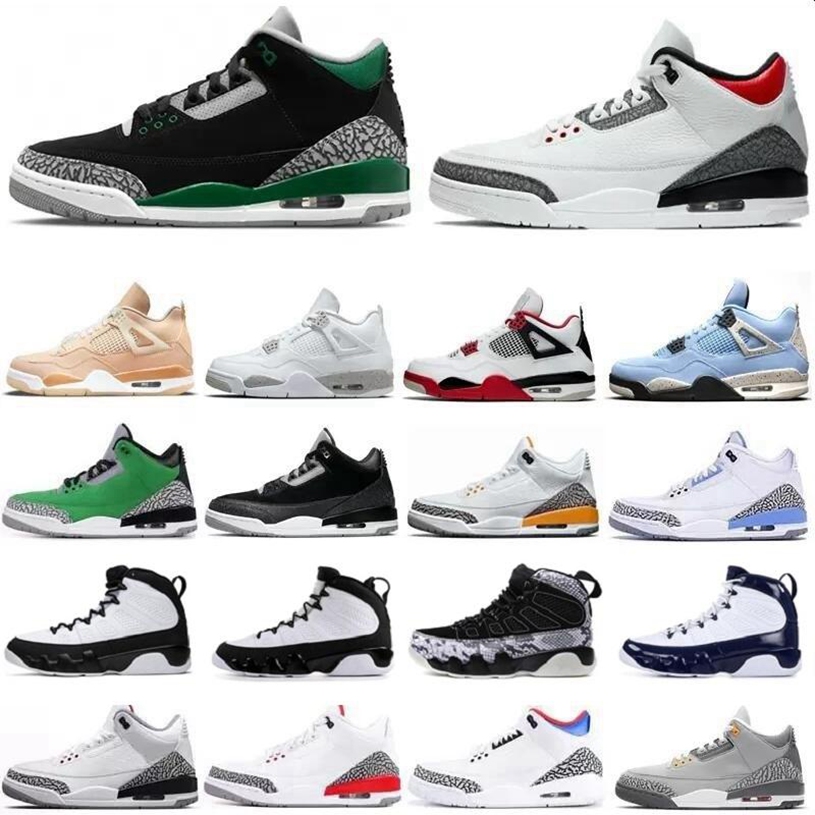 

Top quality 3 Basketballs Shoes for Men Women Jumpman Sneakers Muslin Patchwork Trainers Shady Pine Green Sports 3s UNC Cardinal Red Black Cat Georgetown 40-46, 21