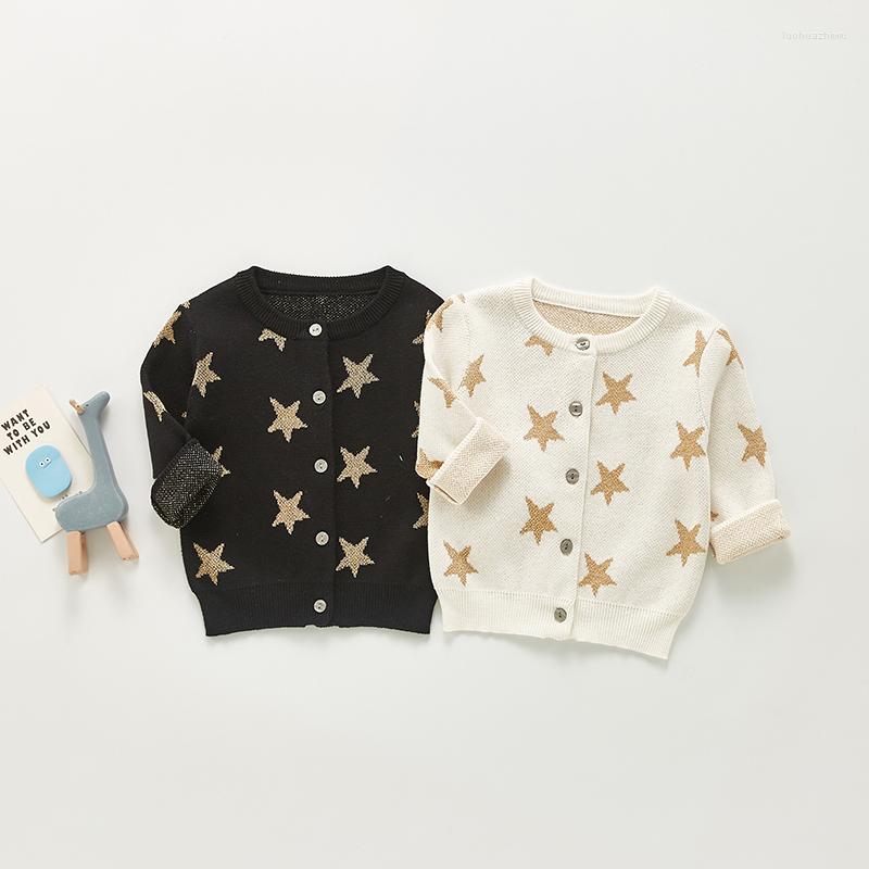 

Jackets Knitting 2022 Toddler Baby Boy Girl Long Sleeves Coat Printed Star Cute Cardigan Spring Autumn Infant Clothes, 211t10 brown