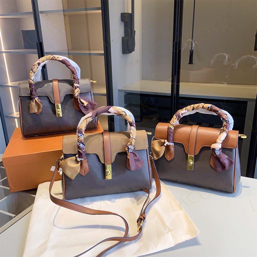 

New Designer Messenger Bag for Men Woman Letter Crossbody Shoulder Bags Brand Handbags Top Quality Scarf with Box, Brown2