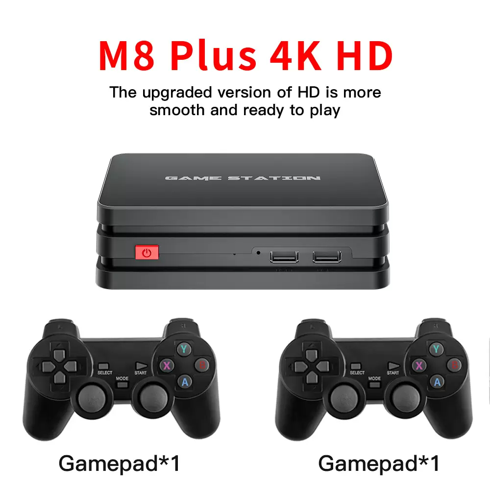 

M8 Video Game Console 2.4G Double Wireless Controller Game Stick 4K 10000 games 64GB Retro