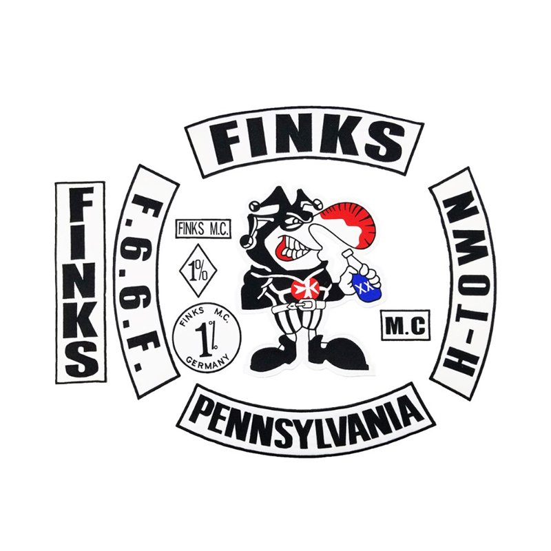 

FINKS GERMANY Sewing Notions Embroidery Patches Large Full Back Size For Clothing Jacket Vest Rocker Custom Patch