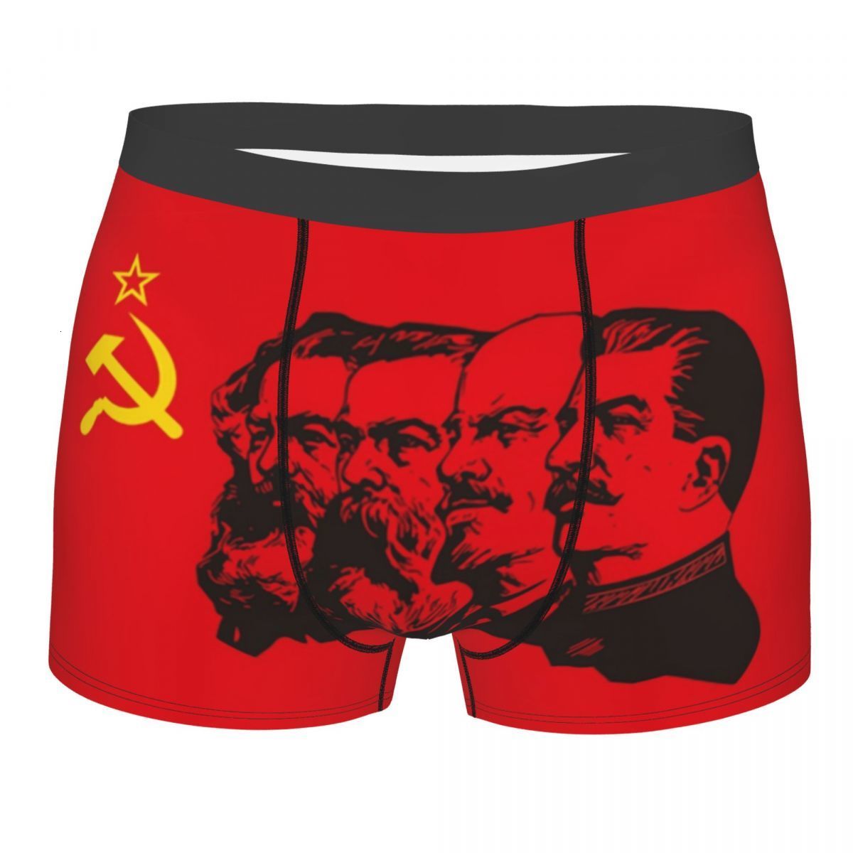 

Underpants Communist Flag Marx Engels Lenin And Stalin Underwear Male Sexy CCCP USSR Communism Boxer Briefs Shorts Panties Soft Underpants 221202