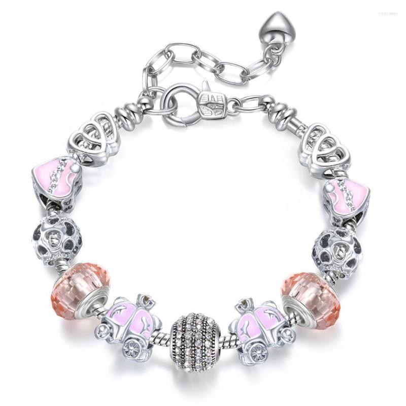 

Strand -style Non-fading UV Plating Bracelet Pink Crystal Pumpkin Car Beads Gift For Girlfriends And Girls