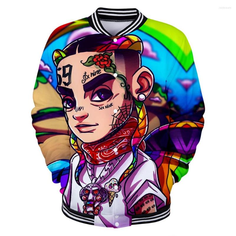 

Men's Hoodies Rapper Tekashi 69 6ix9ine 3D Baseball Uniform Jacket Coat Men Women Harajuku Sweatshirts Winter Fashion Hip Hop Anime Hoodie, 001