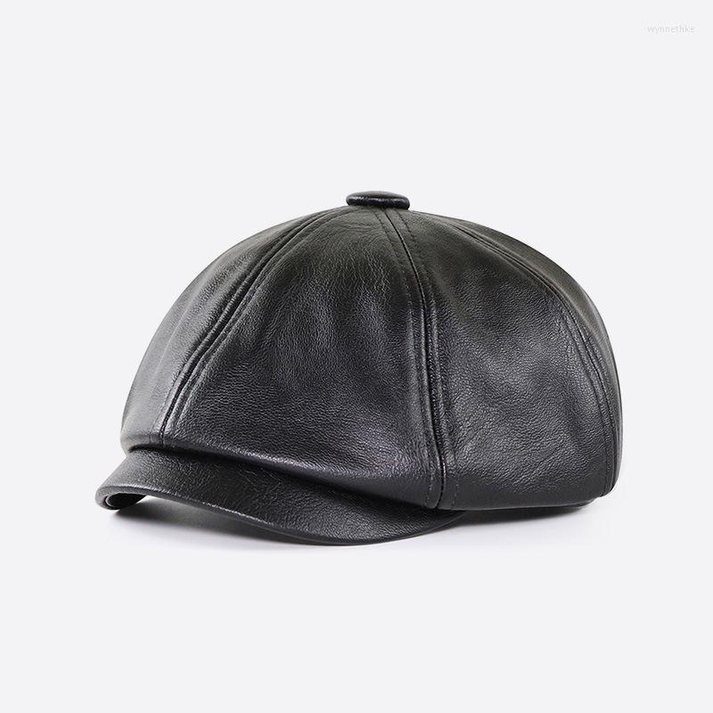 

Berets JAMONT PU Leather Sboy Cap Winter Male Warm Visors Fashion Letter Snapback Caps For Men Bone Gorras Casquette, Black