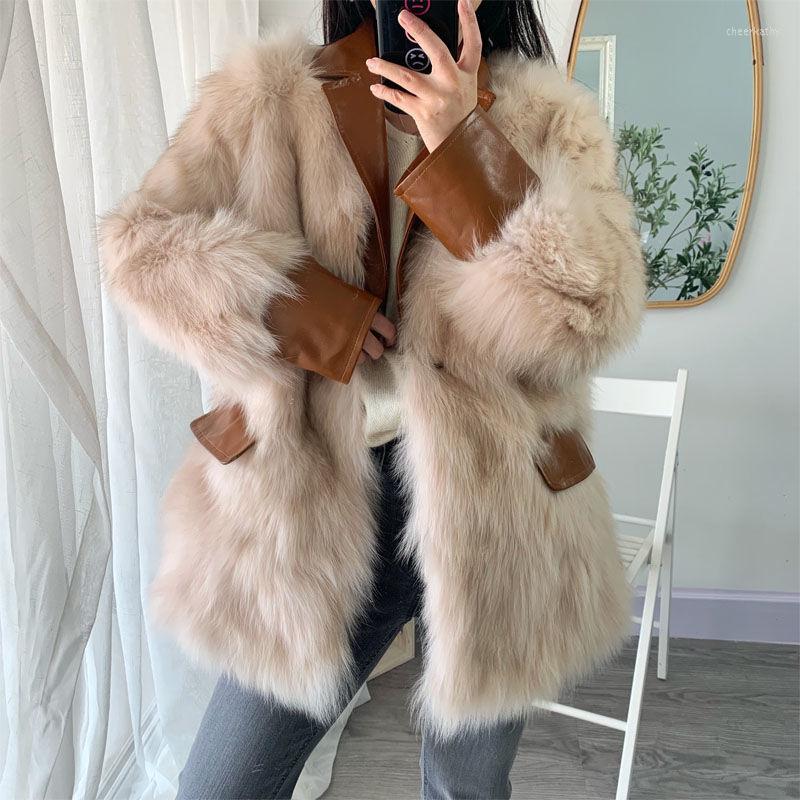 

Women's Fur 2022 Casual Autumn And Winter Imitation Coat Women's Korean Fashion Loose Medium Long Thin Generation
