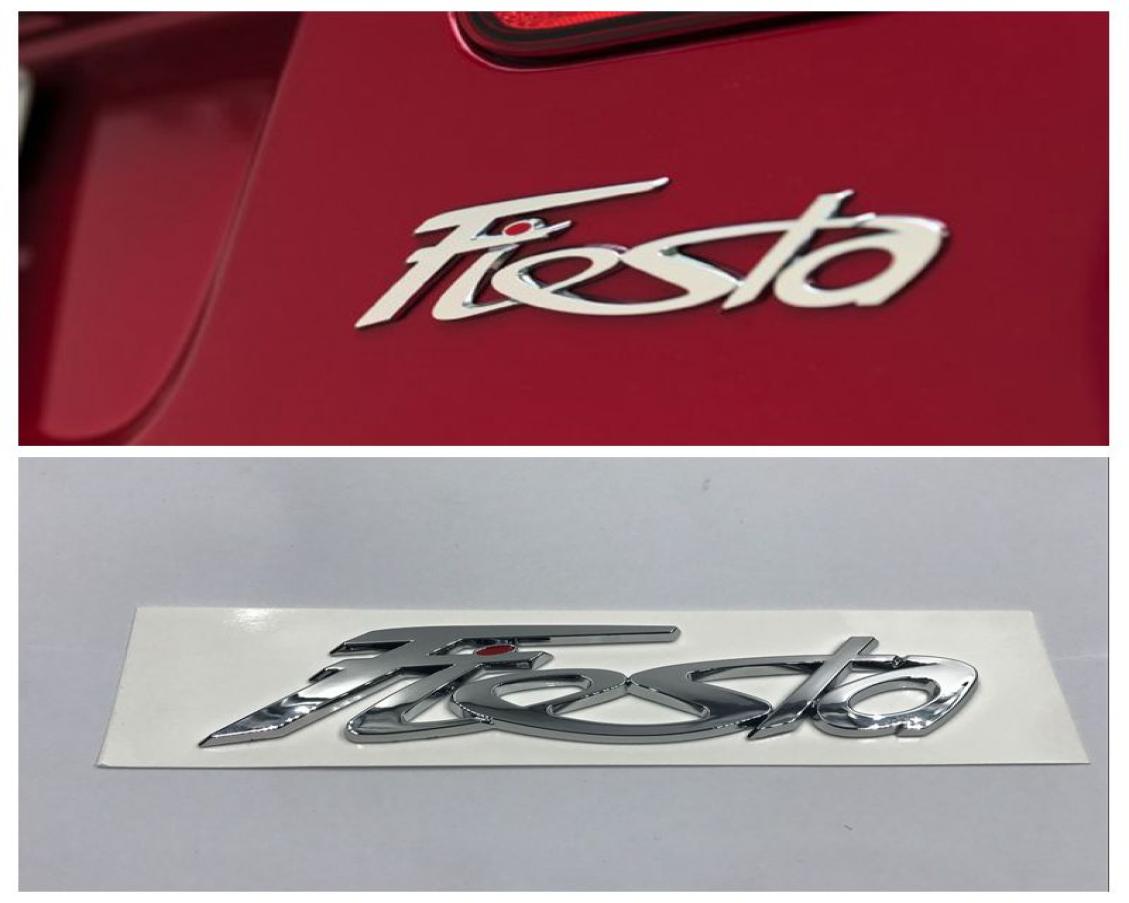 

Fiesta ABS Logo Car Emblem Rear Trunk Lid Decal badge sticker For Ford Fiesta auto accessories1590439, Silver