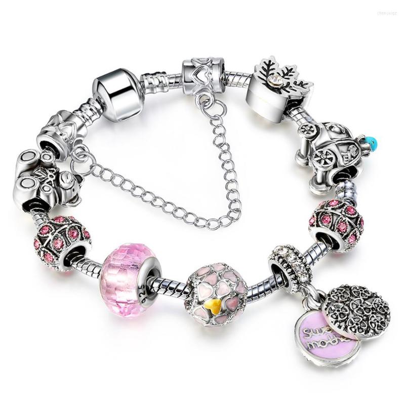 

Strand -style Princess Heart Charm Bracelet DIY Beaded Crystal