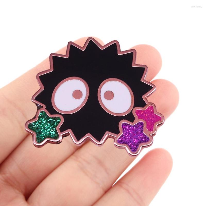 

Brooches DZ1459 Black Briquettes Anime Figures Enamel Pins Badge Brooch Backpack Bag Collar Lapel Decoration Jewelry Gifts For Friends