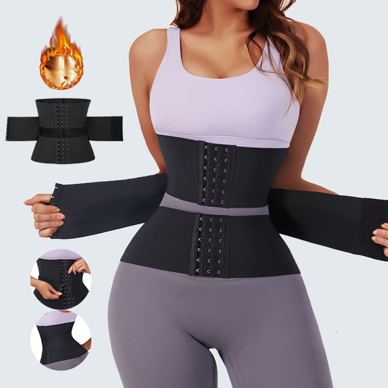 

Women's Shapers Waist Trainer Body Shapewear Women Tummy Slimming Sheath Woman Flat Belly Girdle Postpartum Wrap Belt Faja Corset 221201, Black