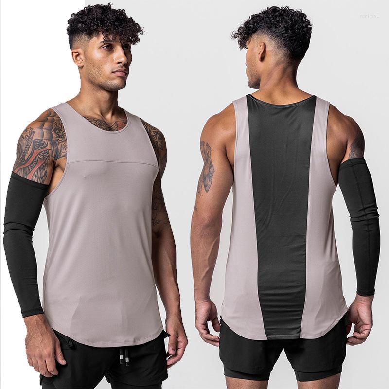 

Men' Tank Tops Men' Sports Vest Casual Quick Dry Breathable Stitching Loose Training Sleeveless T-shirt, Black