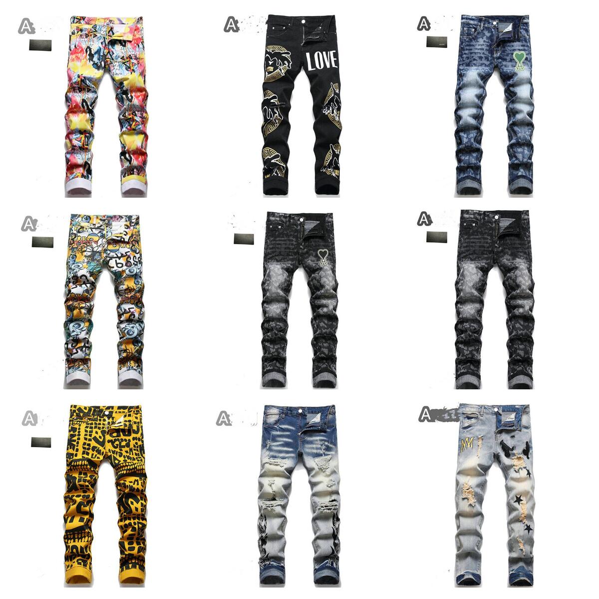 

2022 FW 23ss Luxury Brand Designer d2 Men Denim Jeans dsquare Embroidery Pants Fashion Holes Trousers Mens Clothing US Size 28-38 c4, 9958