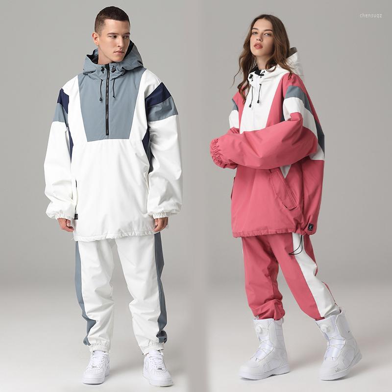 

Skiing Jackets Sport Women Man Ski Set Waterproof Snowboarding Suits Male Outdoor Mountain Woman Snowsuit Warm Alpine Outfit Clothes, Pink