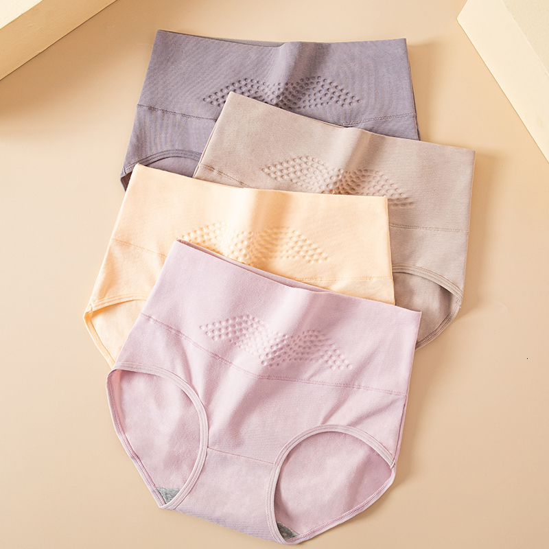 

Women's Panties Plus Size 5XL High Waist 4PcsSet Cotton Panties Women Solid Briefs Body Shaper Underwear Breathable Comfort Female Lingerie 221202, 1687