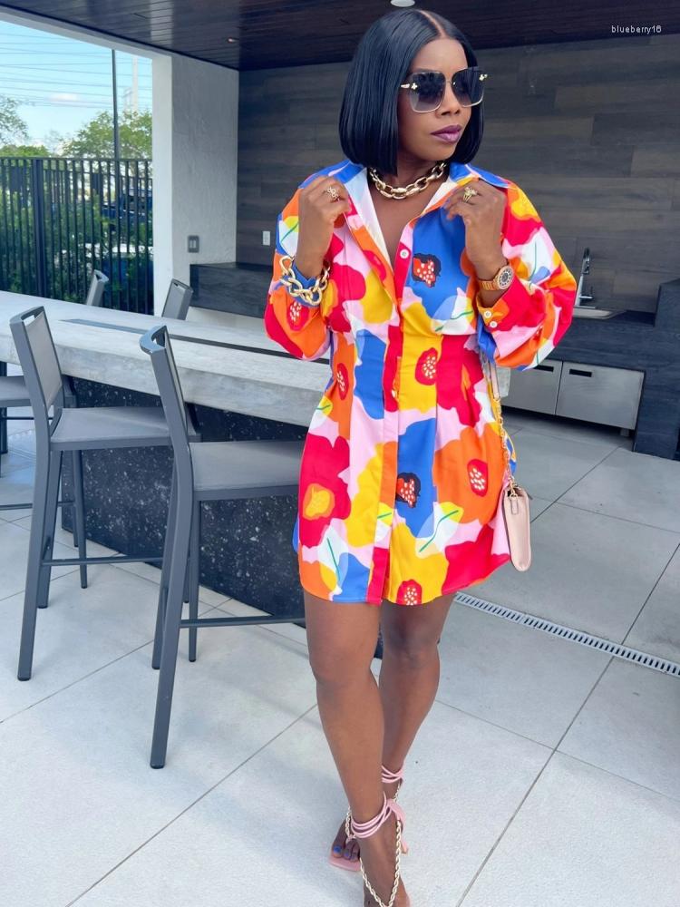 

Ethnic Clothing Dashiki African Women Dress Ladies Casual Slim Office Retro Elegant Turn-down Collar High Waist Long Sleeve Party Dresses