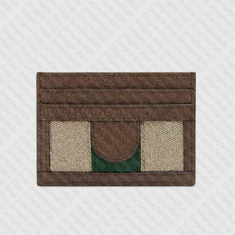 

523159 Ophidia Designer Womens Canvas Web Stripe Card Holder Cardholder Case Mini Wallet Key Pouch Coin Purse Tote Bag, Beige/ebony (double letter hardware)