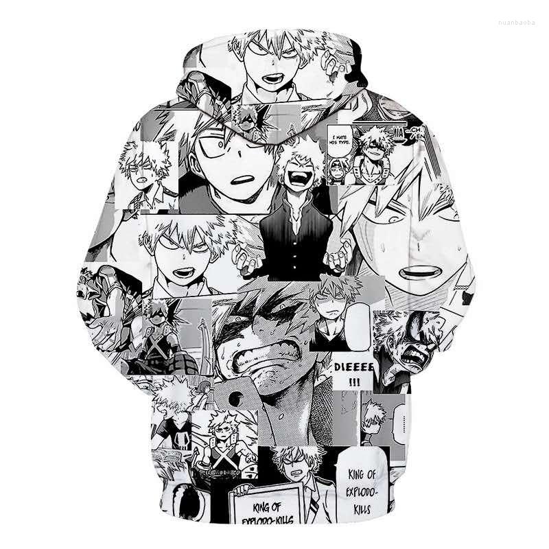 

Men's Hoodies Fashion Anime Boku No Hero Academia Kid's Cute 3D Women Sweatshirts Hip Hop Tracksuit Bakugou Collages Pullovers