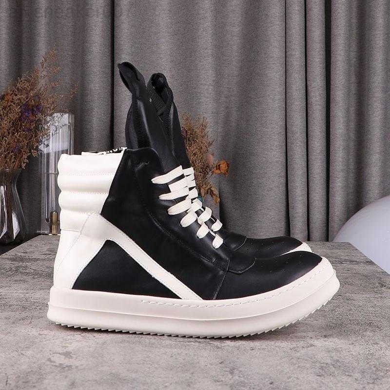 

Boots rick Designer boot Ankle Men owens shoe Unisex Shoes Fashion Sneakers Street Dancing Rock Canvas Lace Up High Top Women booties WJC5, White 2