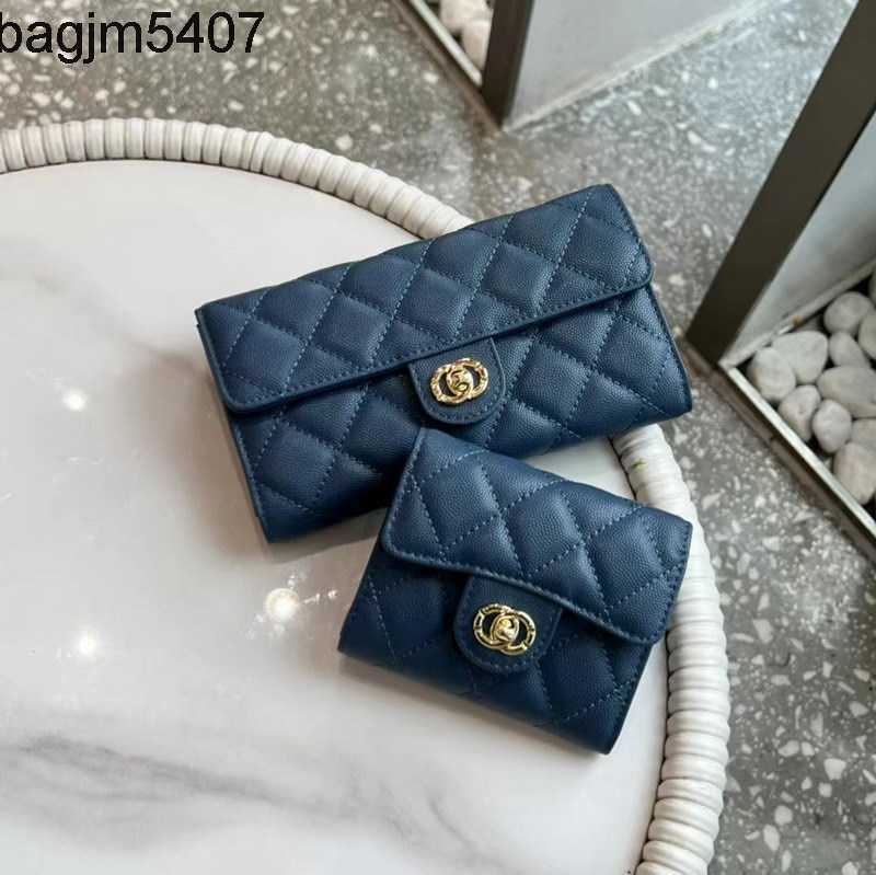 

Design Bag Ladies Purse 2023 New Caviar Cowhide Long Wallet Small Fragrance Hand Bag Chain Strap Crossbody Leather Women's, Blue