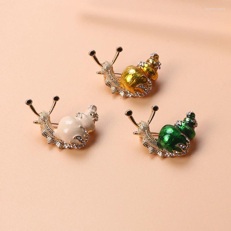 

Brooches Ladies Rhinestone Snail Brooch Small Pearl Collar Animal Party Gift