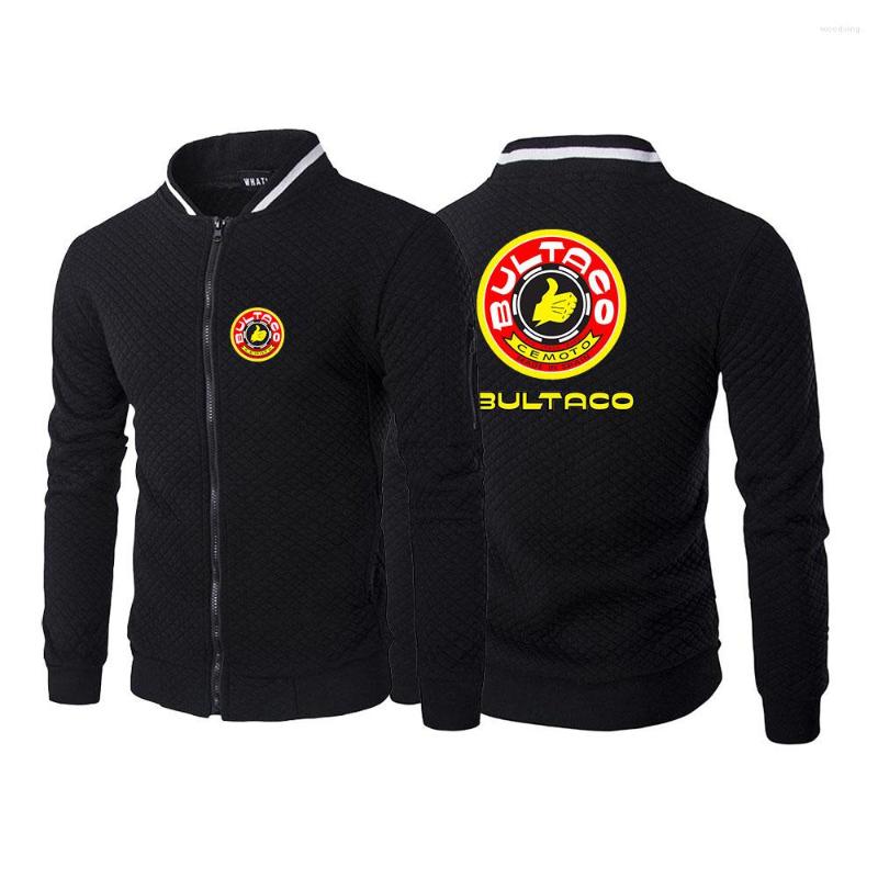 

Men' Hoodies 2022 Autumn Bultaco Cemoto Motorcycles Print Jacket Men' Fashion Lightweight Casual Round Neck Lattice Cardigan Long