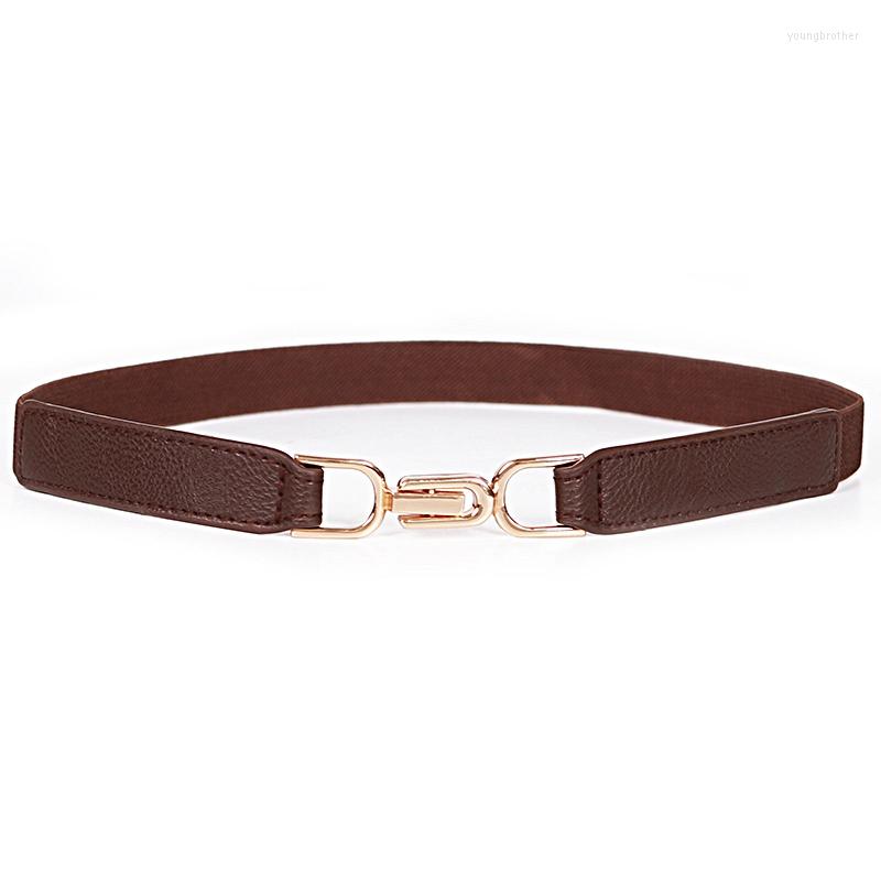 

Belts Design Black Thin Elastic Cummerbunds Long Gold Buckle Waistbands For Dress Women White Fashion Waist Seal Lady Gifts