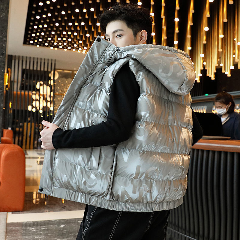 

Men's Vests M8xl Mens Vests Coats Winter Male Waistcoats Jacket Hooded Zipper Solid Color Add Wool Warm Fashion Outerwear Top Clothes 221202, Grey