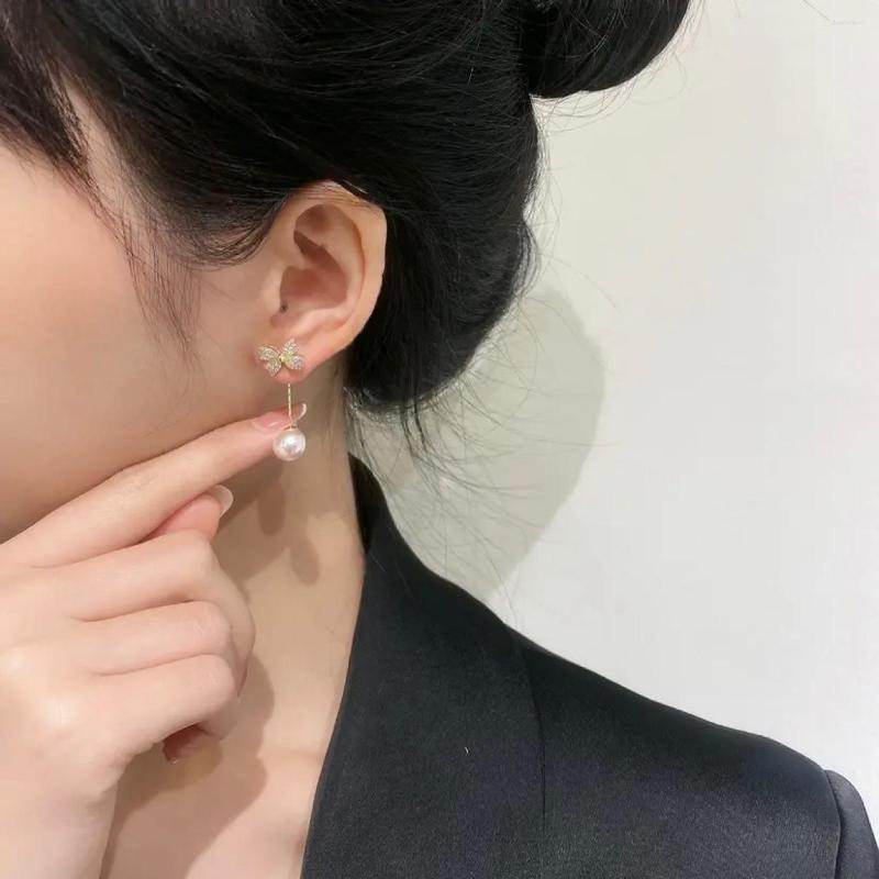 

Stud Earrings JOJOZ 2022 Copper Alloy Synthetic Zircon Full Bow