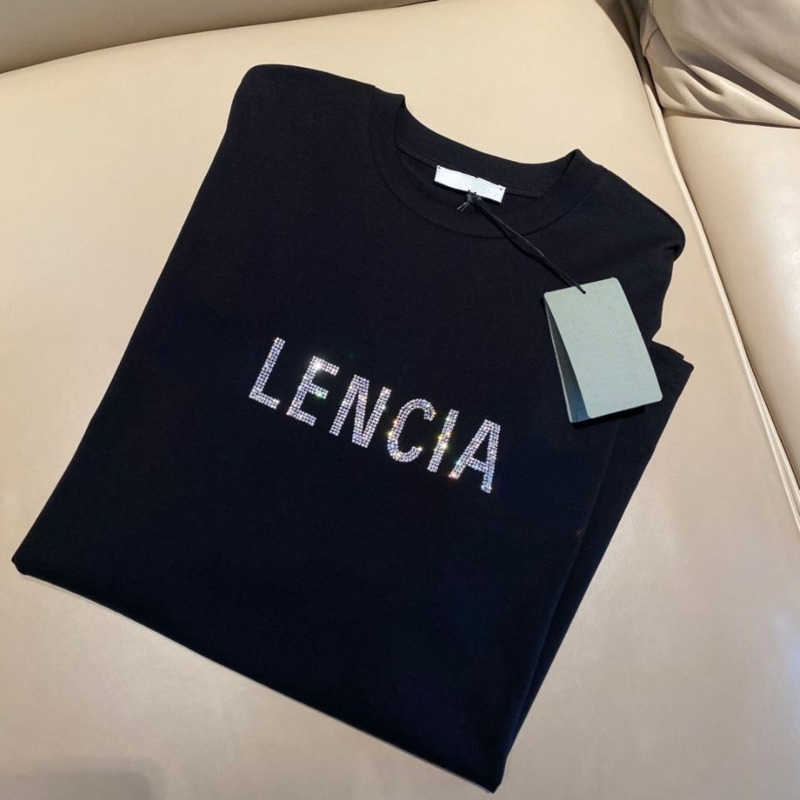 

High version t shirt designer mens short sleeved sweater bb shiny diamond pullover fashion loose tshirt couple models 4xl, White