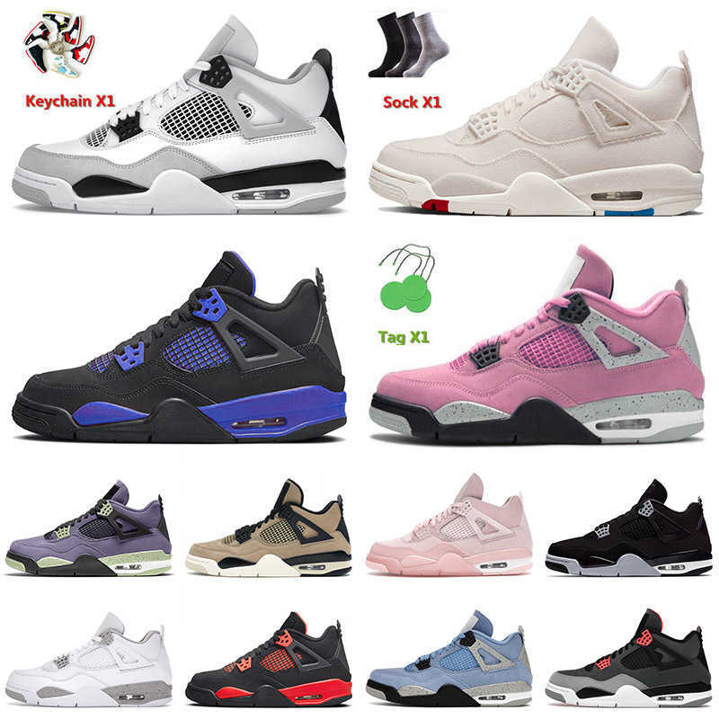 

Basketball Shoes Trainers Military Black Canvas Blue Thunder University Pink 2022 Og Jumpman 4 4S Iv Mens Men Women, B44 university pink 36-47