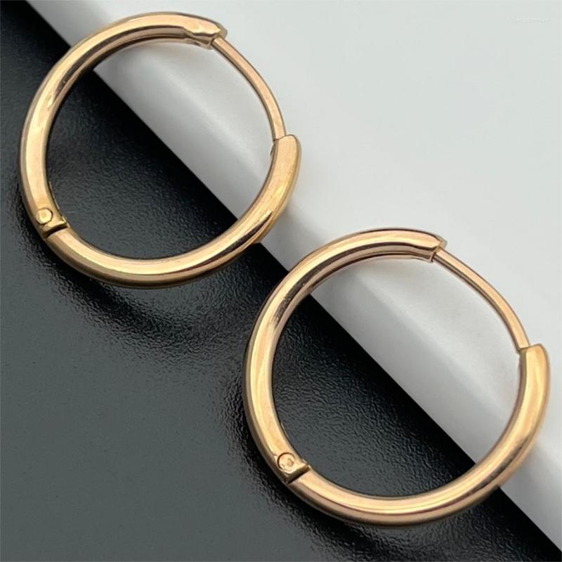 

Hoop Earrings Medium Women Men Stainless Steel Smooth Cuff 18mm Brinkos Wedding Jewelry Accessories Gifts
