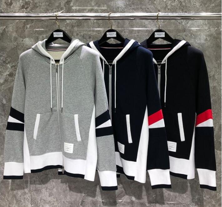 

spring autumn hoodies for men women Sweatshirts oversized Splicing zipper hooded designer cardigan hoodie coat, Dark blue
