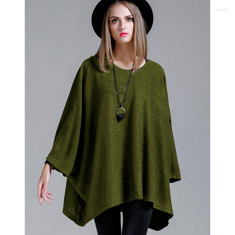 

Women's Sweaters Women's Sweater Pullover 2022 Round Neck Knitted Ladies Fashion Cloak Top Spring Autumn Shawl D44, Gray