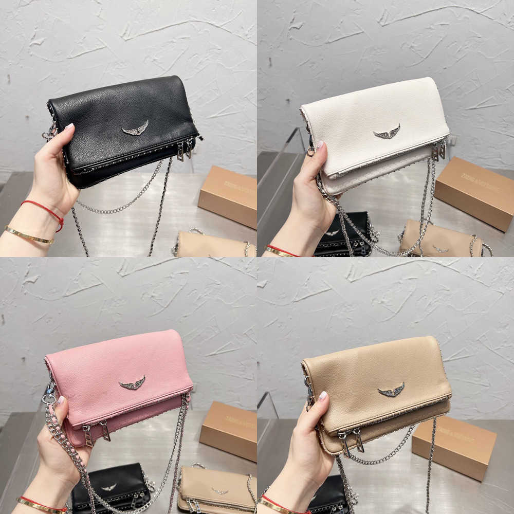 

pinkos Designer women handbags swallow Flying Bird Small new style litchi wing messenger handbag rivet mini one versatile chain fashion trend, Black