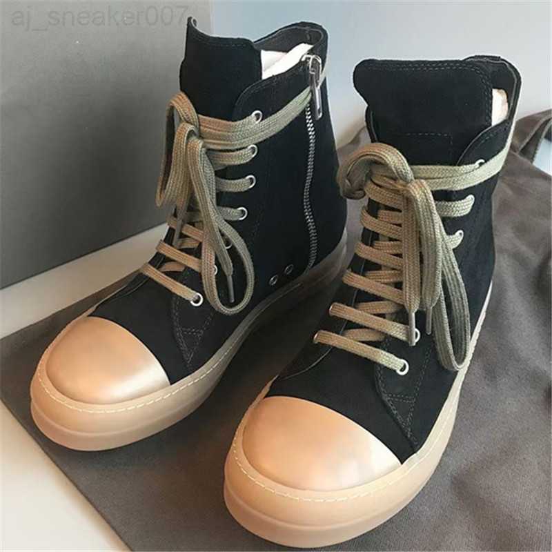 

Boots rick Designer boot Ankle Men owens shoe Unisex Shoes Fashion Sneakers Street Dancing Rock Canvas Lace Up High Top Women booties TN23